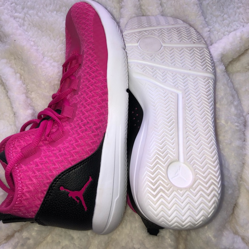 pink and black jordan shoes